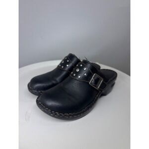 Canyon River Blues Sage Black Studded Buckle Clogs Mules Womens 7.5M
